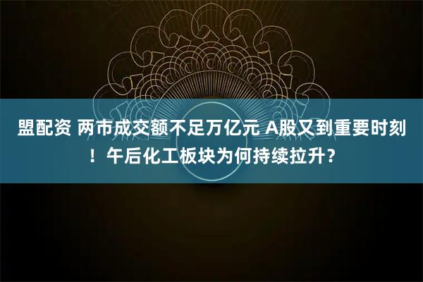 盟配资 两市成交额不足万亿元 A股又到重要时刻！午后化工板块为何持续拉升？