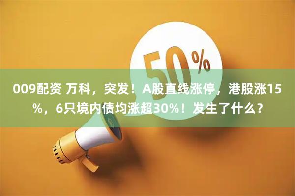 009配资 万科，突发！A股直线涨停，港股涨15%，6只境内债均涨超30%！发生了什么？