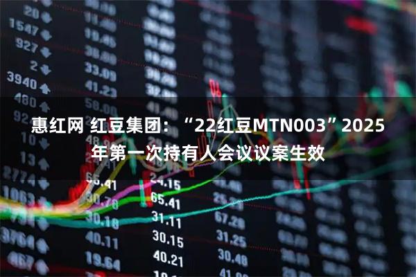 惠红网 红豆集团：“22红豆MTN003”2025年第一次持有人会议议案生效