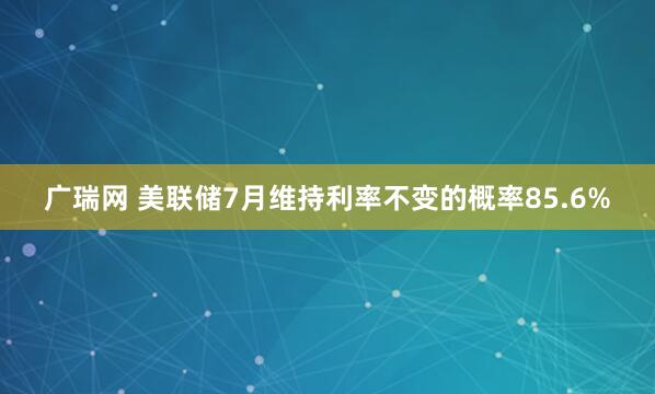 广瑞网 美联储7月维持利率不变的概率85.6%